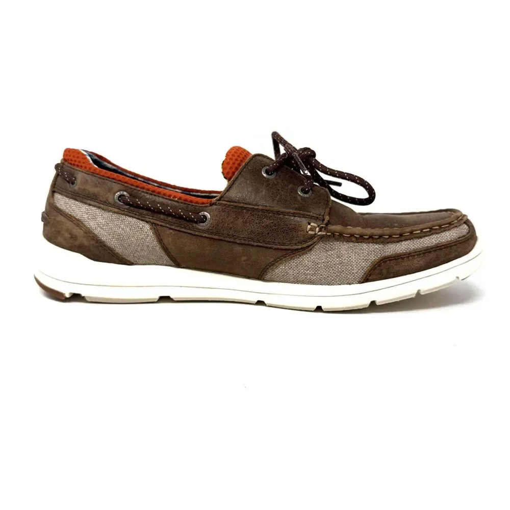 Tommy Bahama On Par Spectator Boat Deck Shoe Mens Sz 12 Brown Leather Tropical